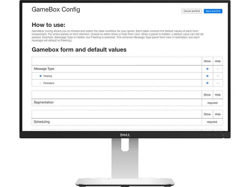 GameBox Configuration